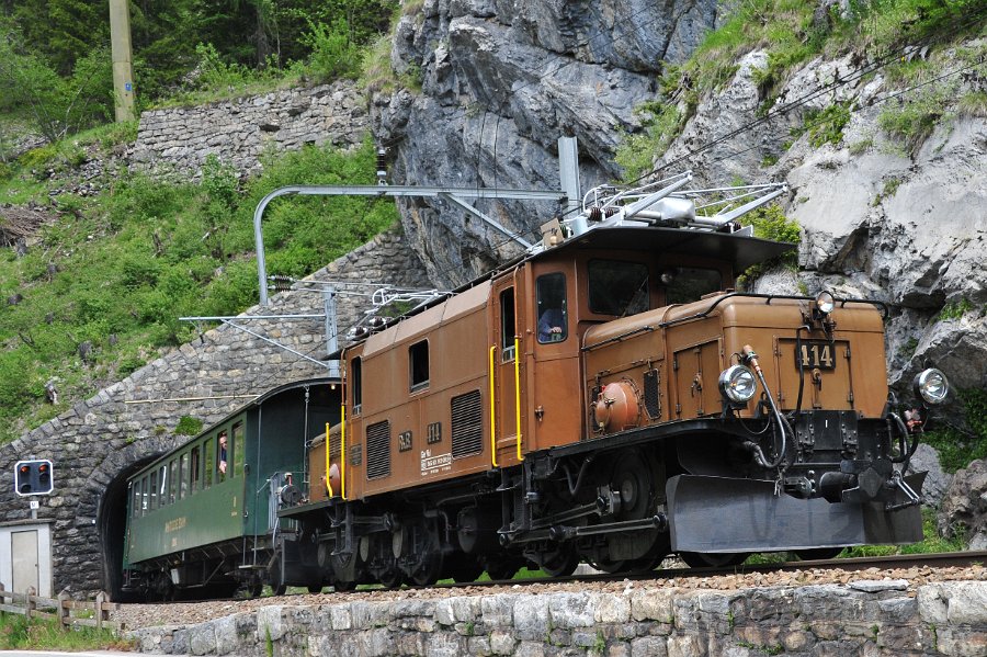 2019.06.11 RhB Ge 6-6 I 414 Albulabahn Krokodil Bahnfest Bergün (10)